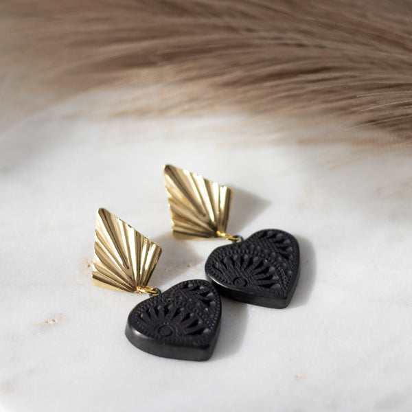 Valeria 18K Gold Plated Barro Negro Earrings