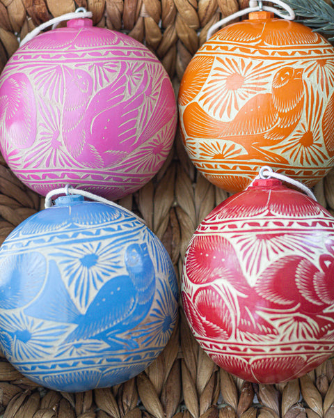 Hand Carved Christmas Ornament Set - Presale