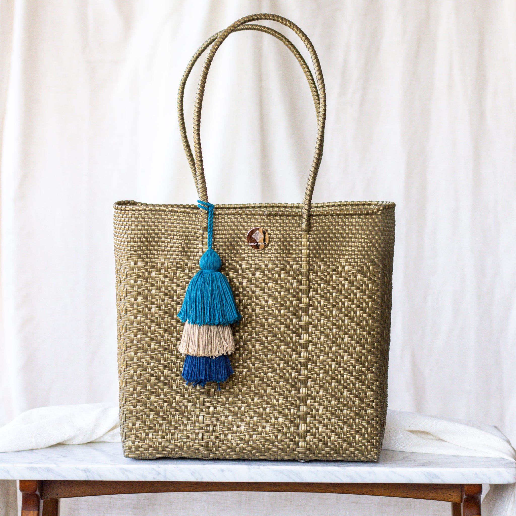 Handwoven Oaxaca Tote Bag - Gold