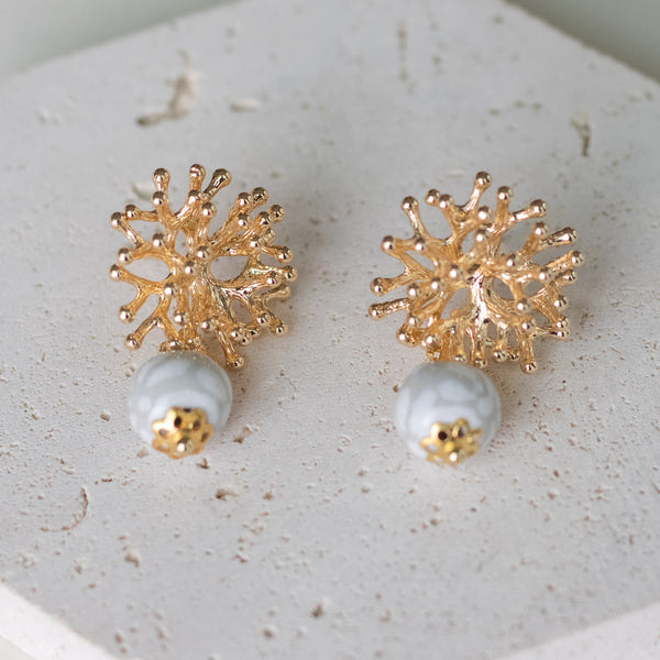 Veronica Grey Talavera Earrings - 18K Gold Plated