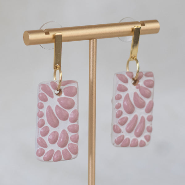 Beatriz Pink Talavera Earrings - 18K Gold Plated
