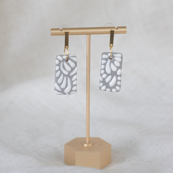Beatriz Grey Talavera Earrings - 18K Gold Plated