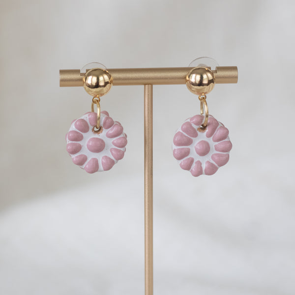 Adriana Pink Talavera Earrings - 18K Gold Plated