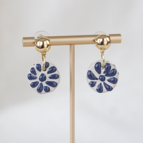 Adriana Blue Earrings - 18K Gold Plated Talavera