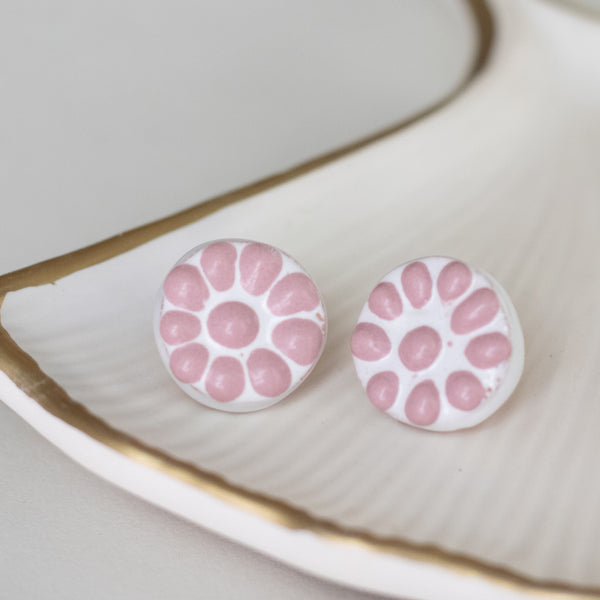 Marisol Pink Talavera Stud Earrings - 18K Gold Plated