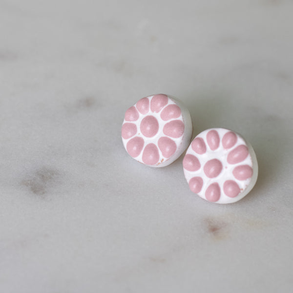 Marisol Pink Talavera Stud Earrings - 18K Gold Plated