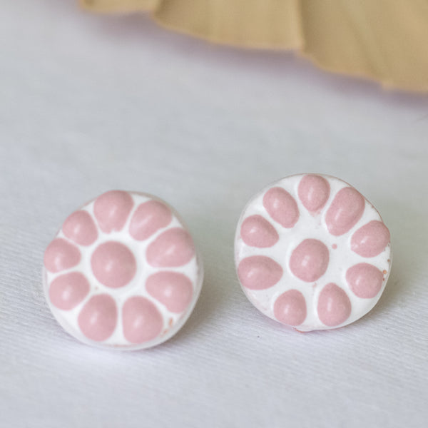 Marisol Pink Talavera Stud Earrings - 18K Gold Plated