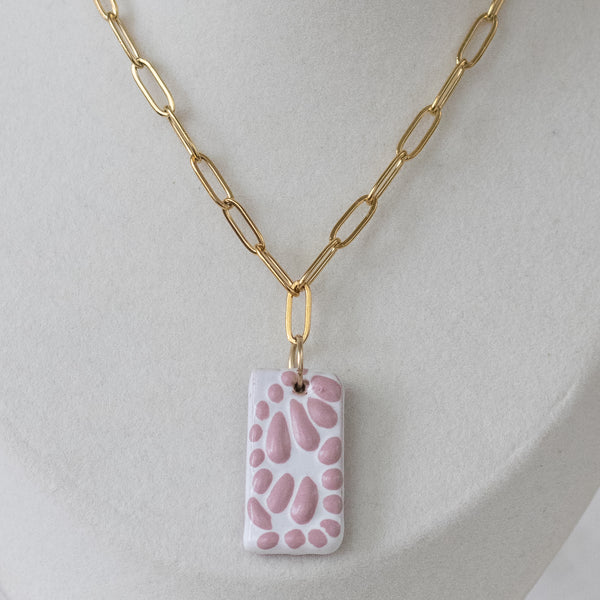 Beatriz Pink Talavera Necklace - 18K Gold Plated