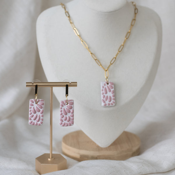 Beatriz Pink Talavera Necklace - 18K Gold Plated