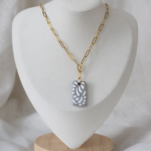 Beatriz Grey Talavera Necklace - 18K Gold Plated
