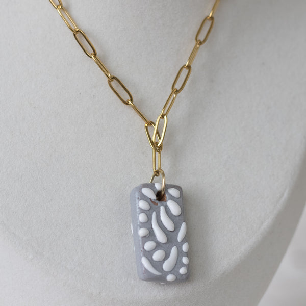 Beatriz Grey Talavera Necklace - 18K Gold Plated