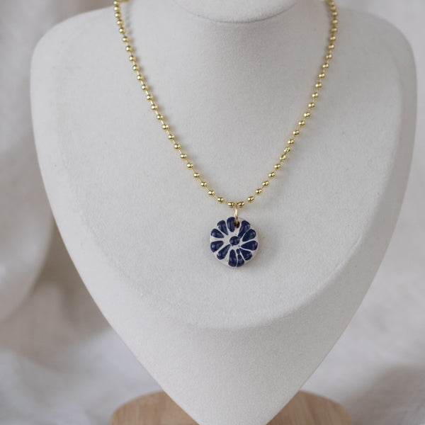 Adriana Blue Talavera Necklace - 18K Gold Plated