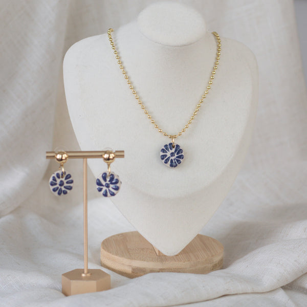 Adriana Blue Earrings - 18K Gold Plated Talavera
