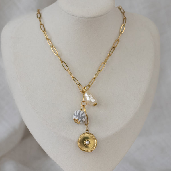 Veronica Grey Talavera Necklace - 18K Gold Plated