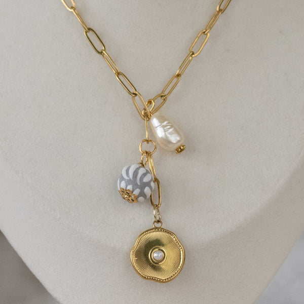 Veronica Grey Talavera Necklace - 18K Gold Plated