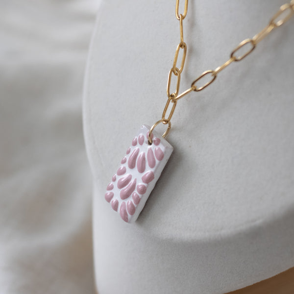 Beatriz Pink Talavera Necklace - 18K Gold Plated