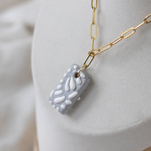 Beatriz Grey Talavera Necklace - 18K Gold Plated
