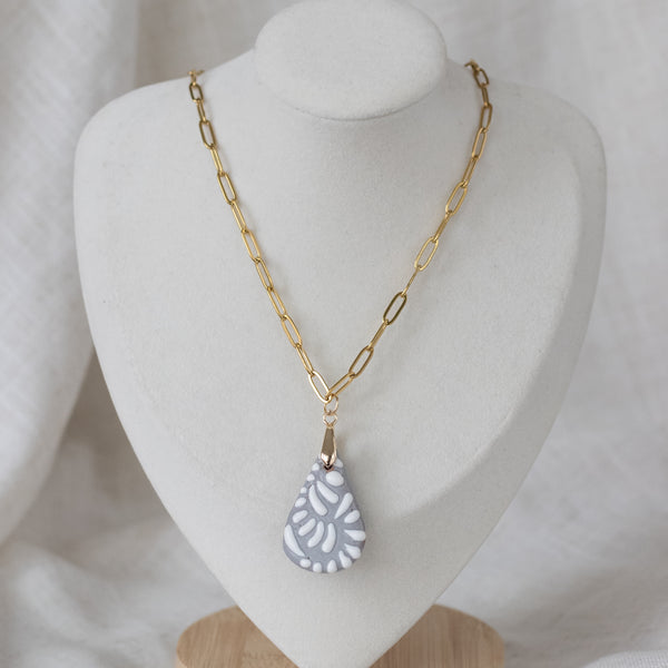 Paola Grey Talavera Necklace - 18K Gold Plated