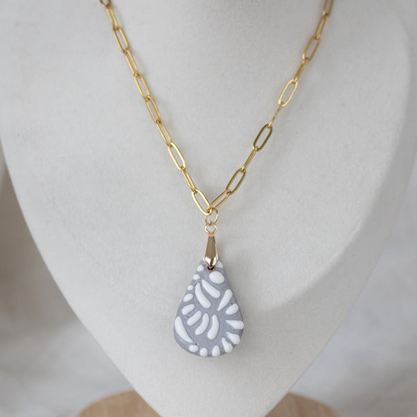 Paola Grey Talavera Necklace - 18K Gold Plated
