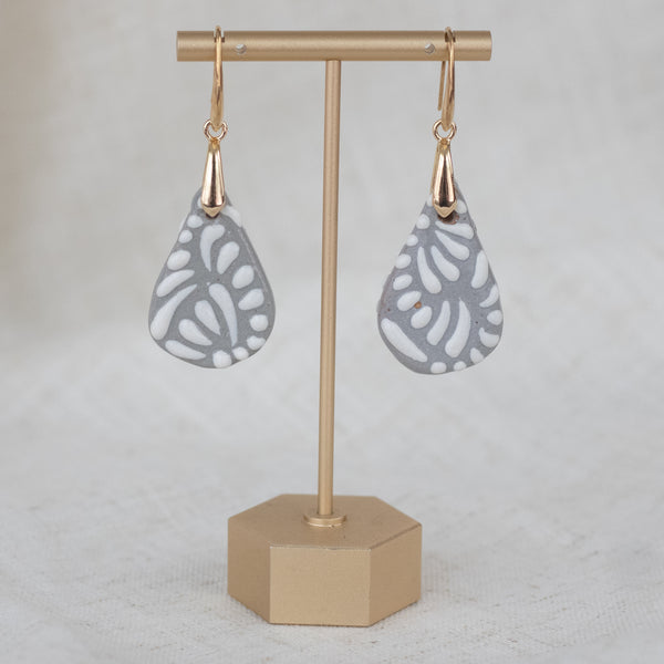 Paola Grey Talavera Earrings - 18K Gold Plated