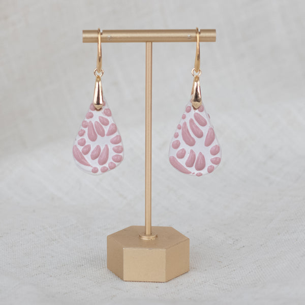 Paola Pink Talavera Earrings - 18K Gold Plated