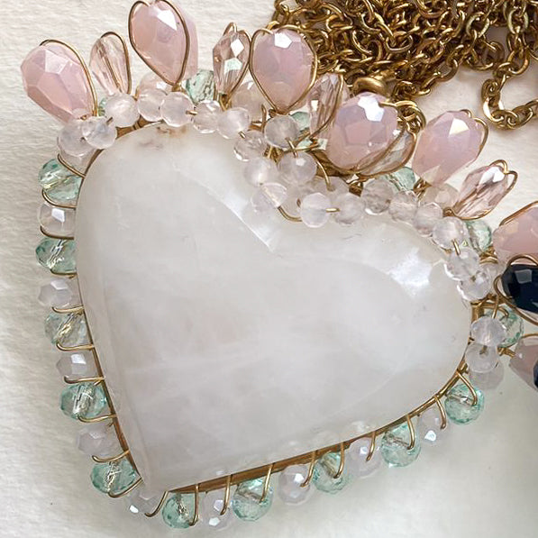 White Quartz Heart Necklace