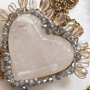 Rose Quartz Heart Necklace