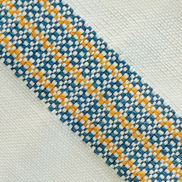 Handwoven Cotton Napkins - Blue and Yellow