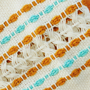 Hand Woven Tea Towel - Teal and Mustard