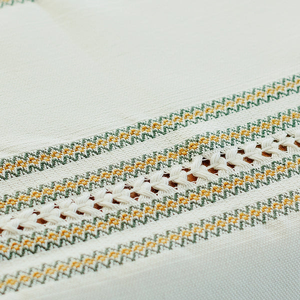 Handwoven Table Runner - Olive and Mustard