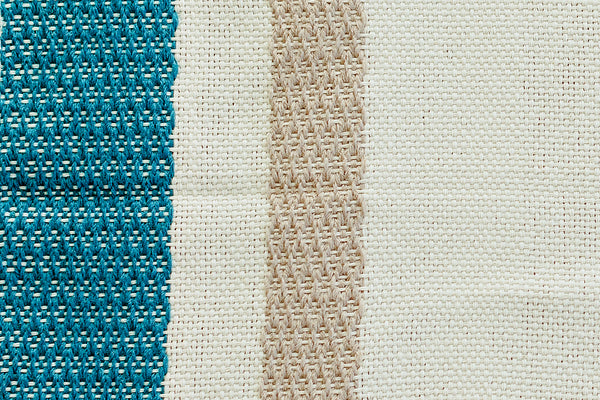 Handwoven Cotton Napkins - Teal and Grey