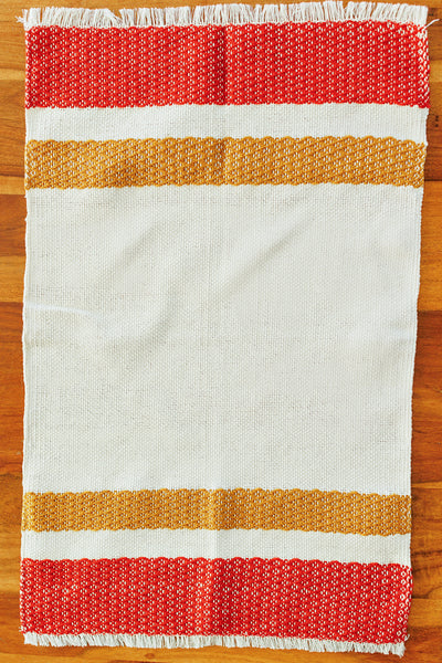 Hand Woven Placemat - Mustard and Copper