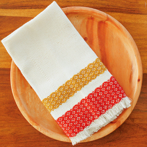Handwoven Cotton Napkins - Mustard and Copper