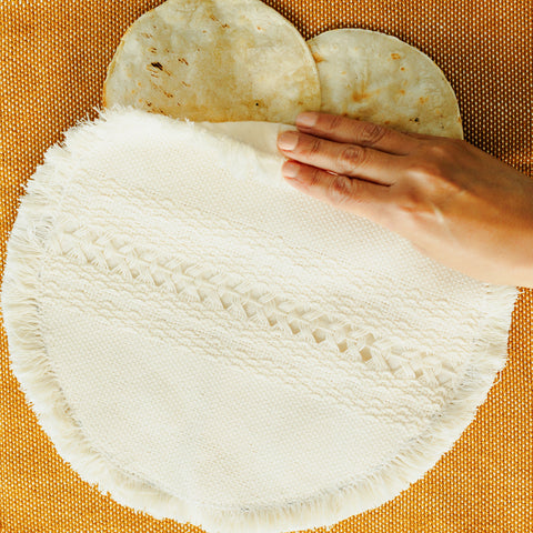 Handwoven Tortilla Warmer - Natural Cotton