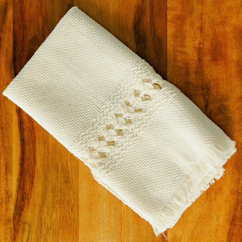 Handwoven Cotton Napkins - Natural Cotton Color