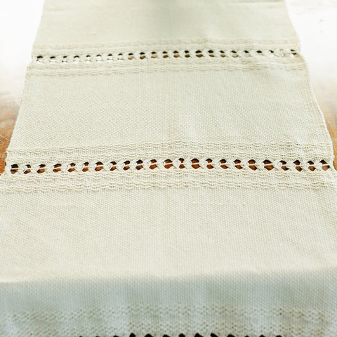 Handwoven Table Runner - Natural Cotton