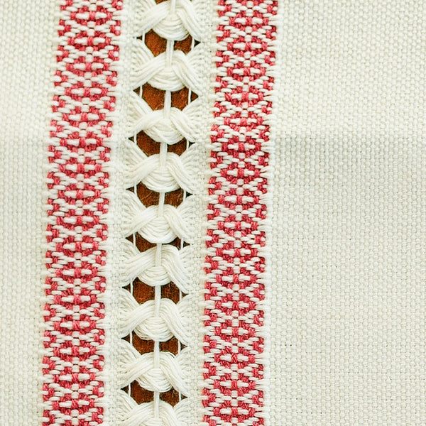 Hand Woven Tea Towel - Pink and Natural Cotton