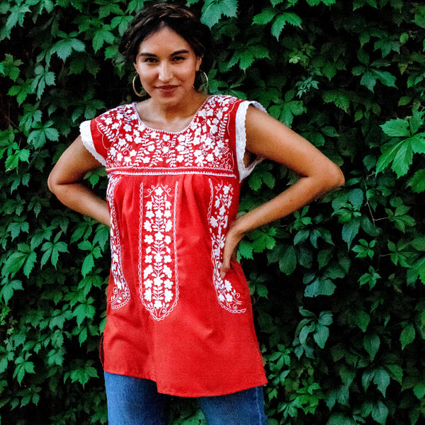 Natalia Lace Blouse - Hand Embroidered by Mexican Artisans