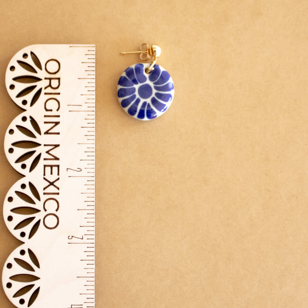 Adriana Earrings - Artisanal Blue Talavera Jewelry