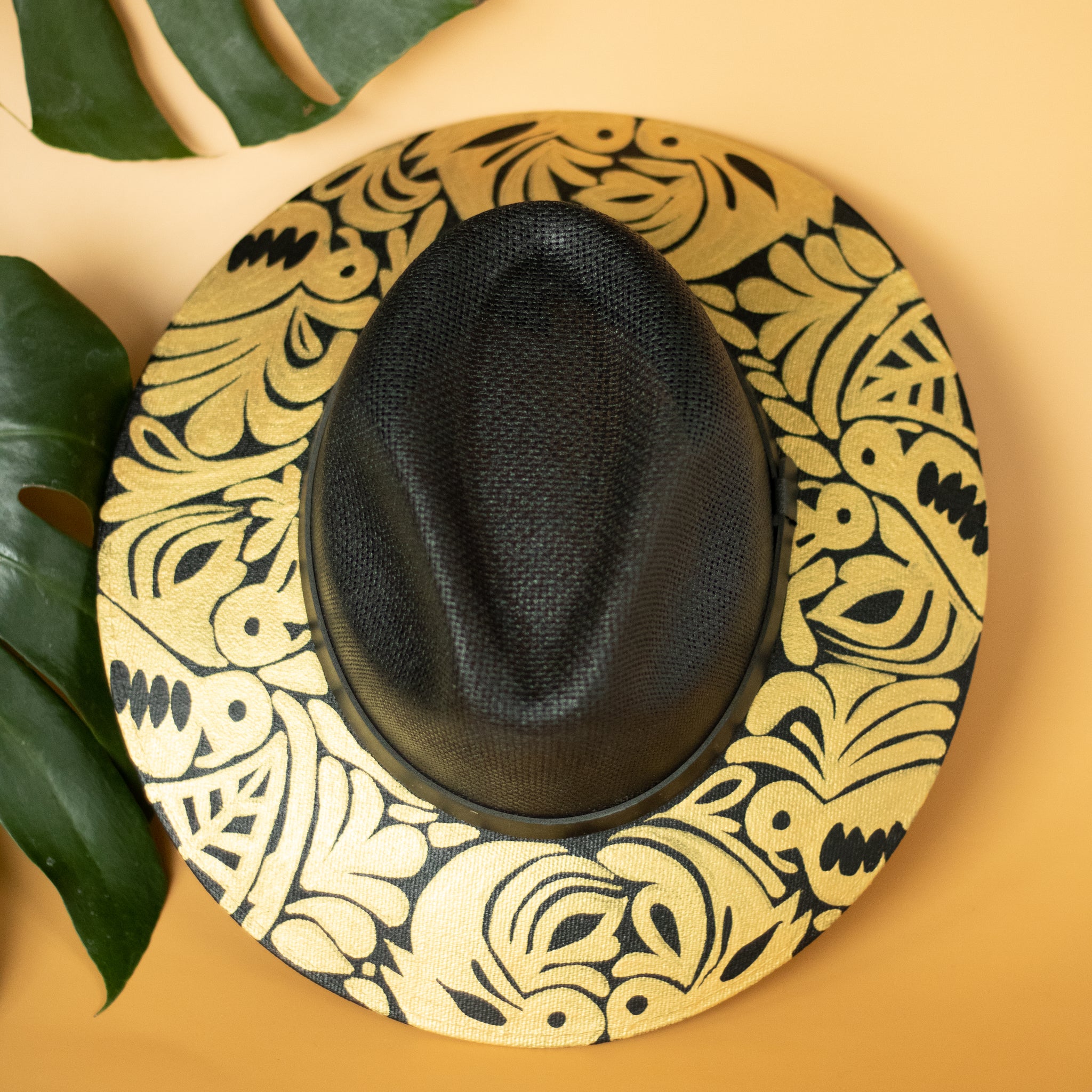 Mexican artisanal hat hand painted 