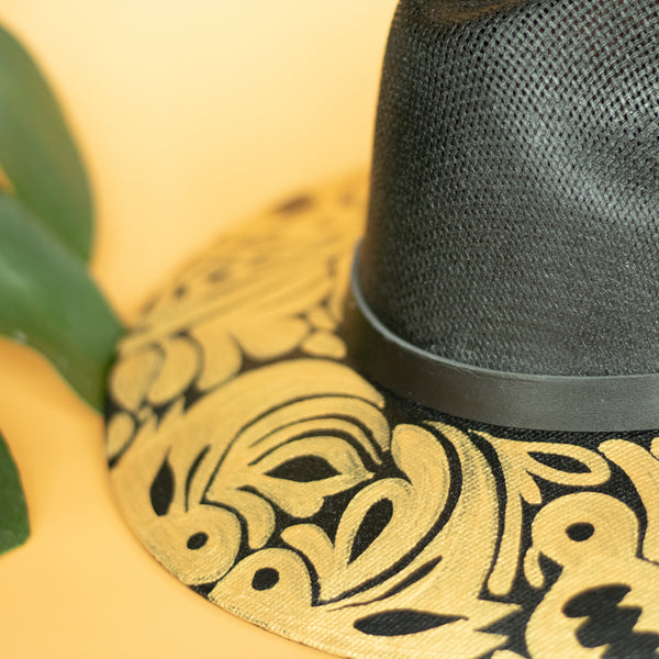Jalapa Gold Hat - Hand Painted in Mexico