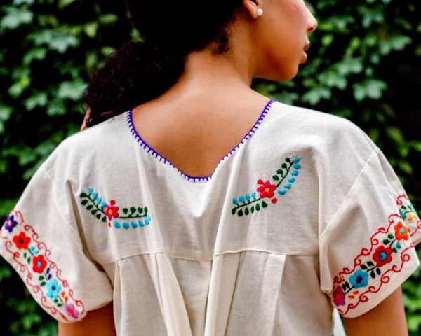 Rosa Dress - Hand Embroidered Mexican Maxi Dress