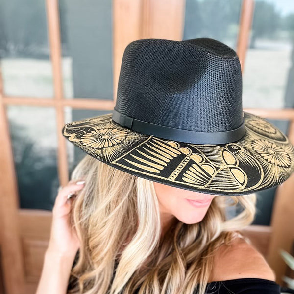 Josefina Artisanal Hat - Hand Painted in Mexico