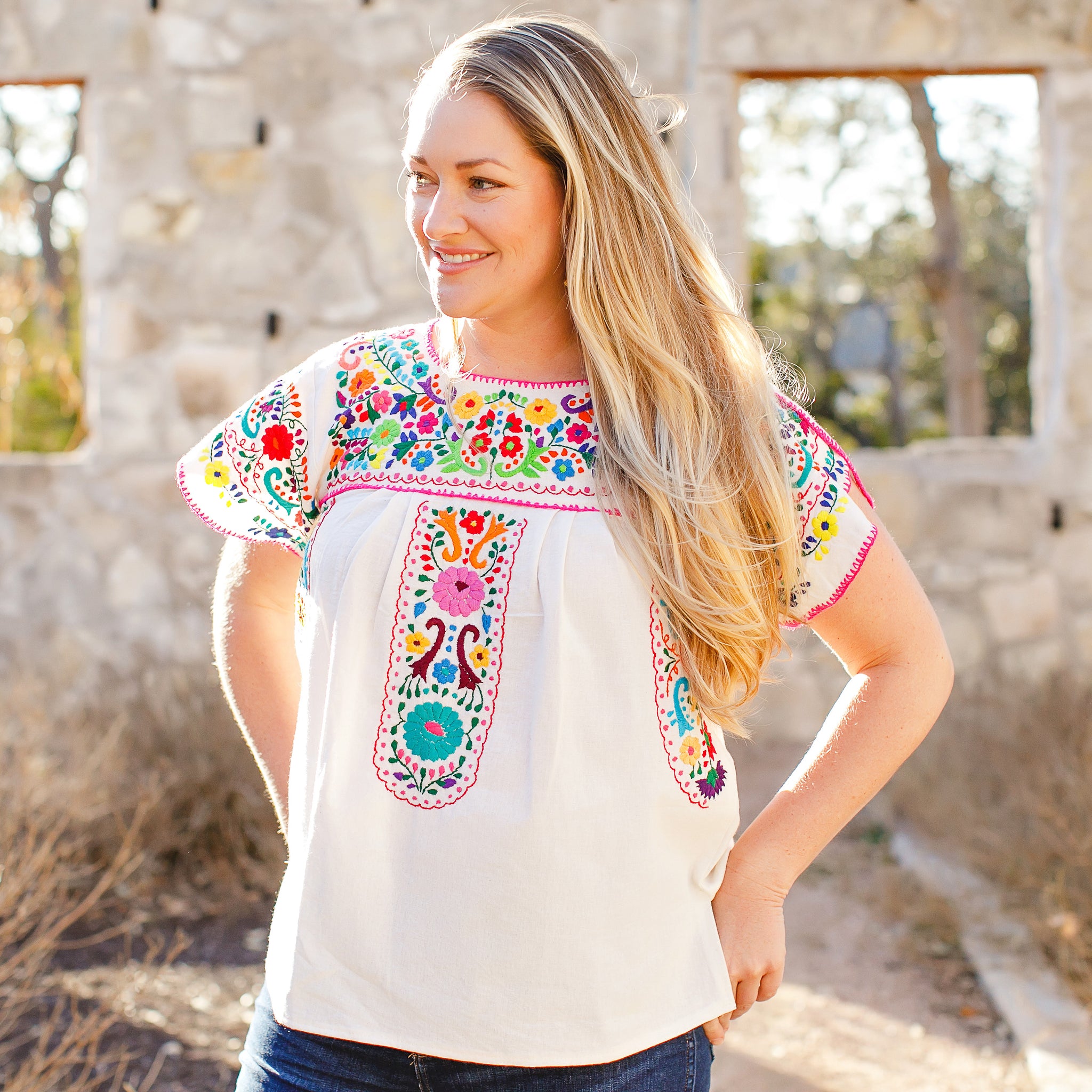 Tulipan Blouse - Hand Embroidered by Mexican Artisans