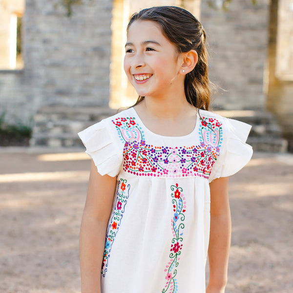 Mariposa Dress - Hand Embroidered Girls Dress